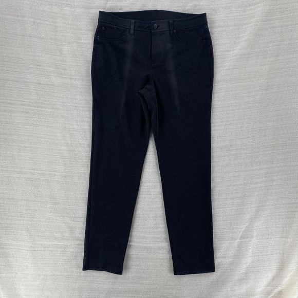 Chicos Pants Womens 1.5 (10 SHORT) Black‎ Skinny Trousers Dress Casual Knit - Picture 1 of 11